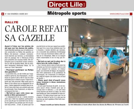 Direct Lille - Carole refait sa gazelle (03 mars 2011) Direct Lille - Carole refait sa gazelle (03 mars 2011)